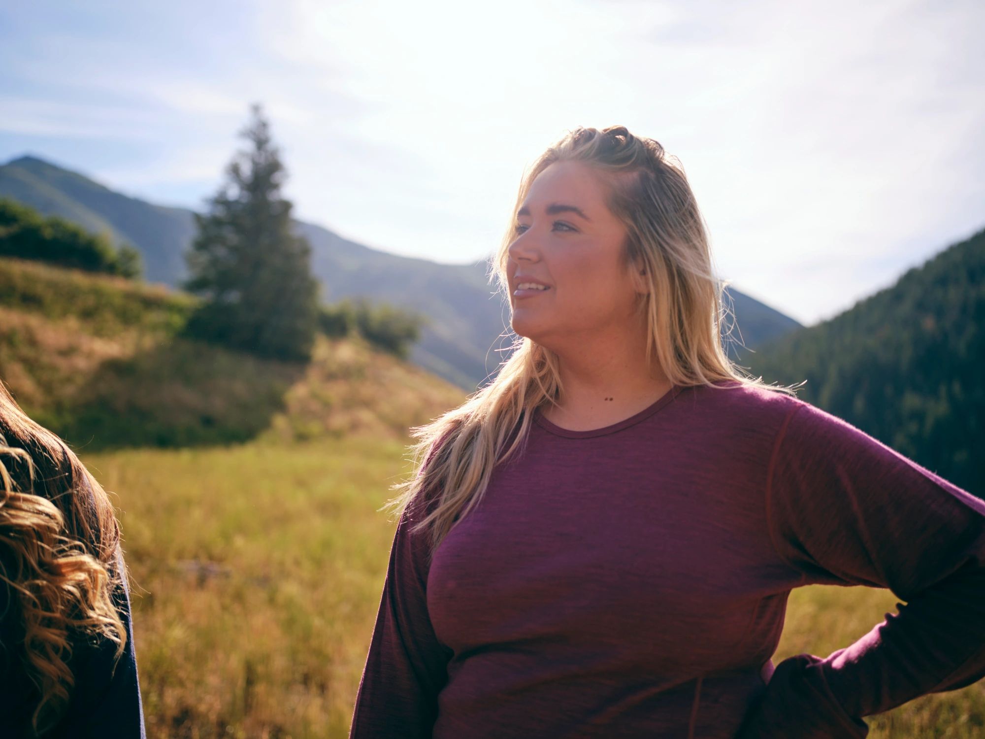 Group of women friends hiking outdoors