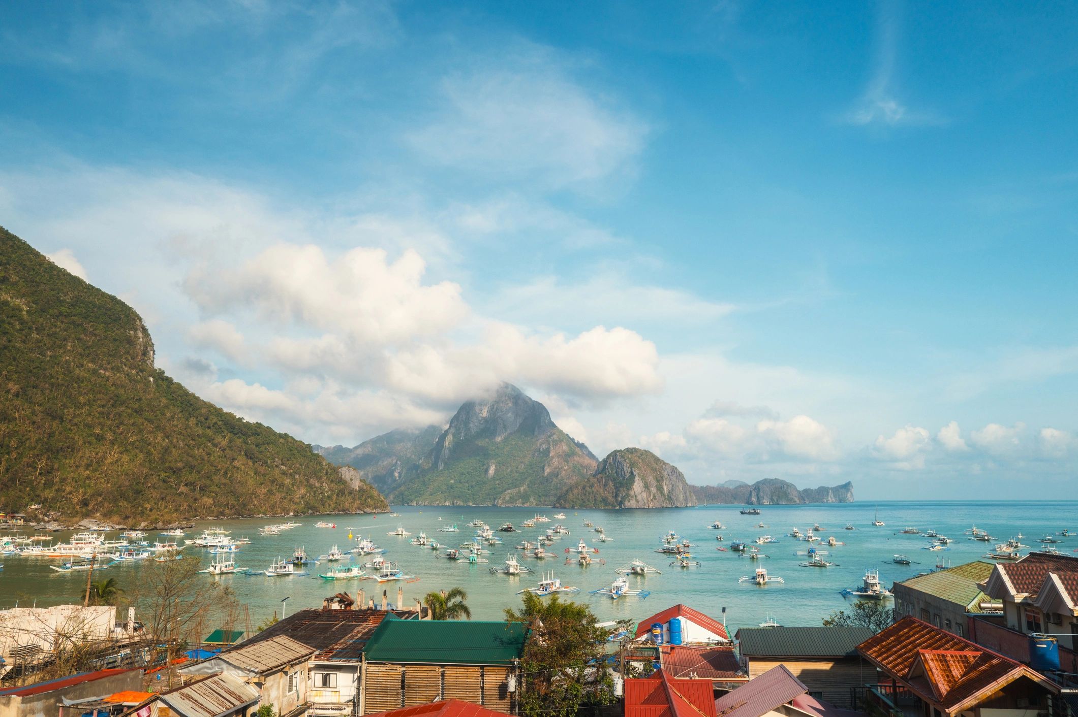 Scenic island and coastal landscape for tourism marketing